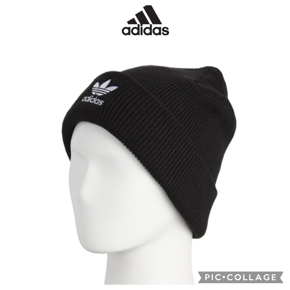 Adidas Originals women Trefoil black Beanie winter hat NWT
